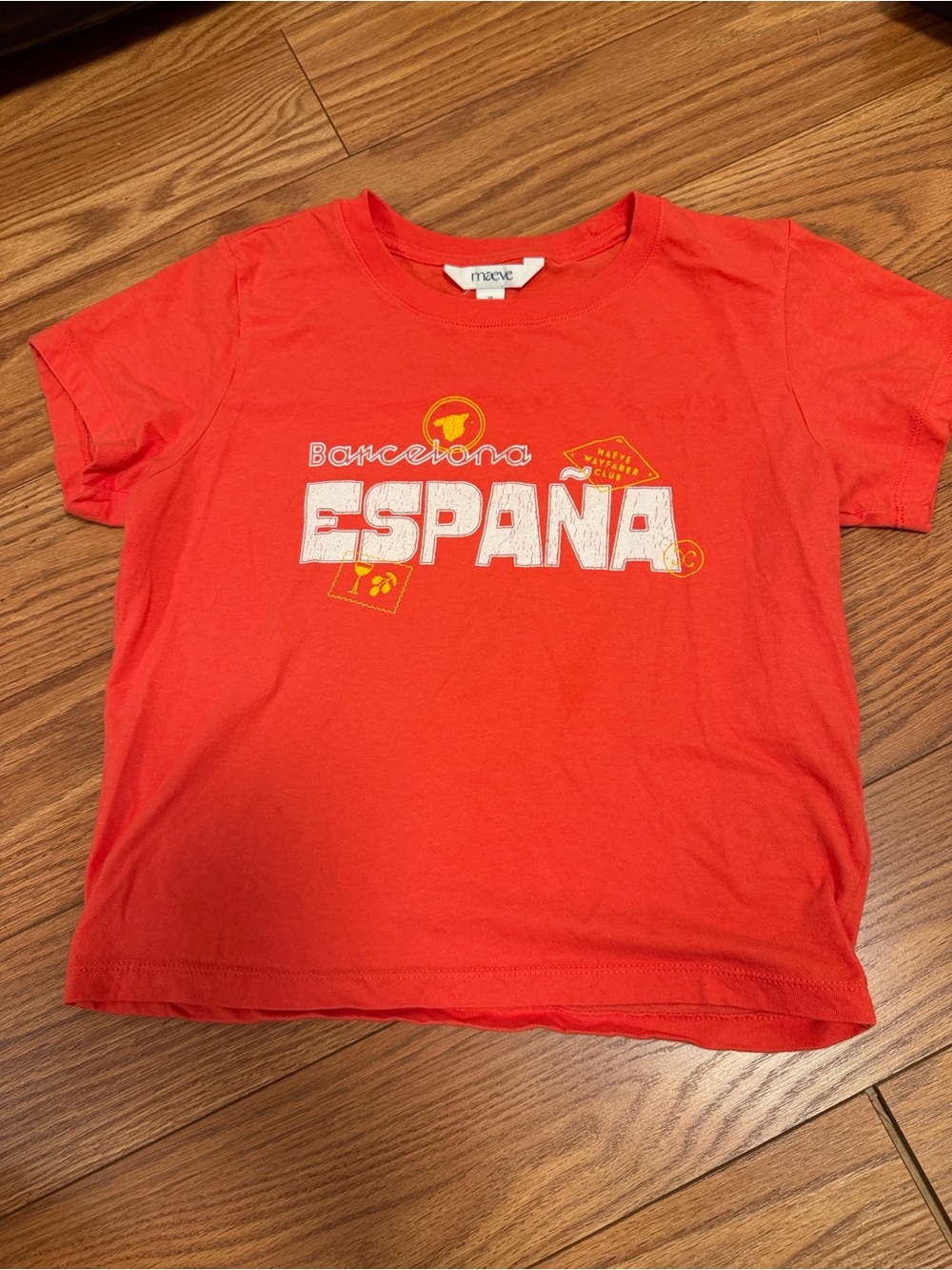 Maeve Red 'España' Graphic Short-Sleeve Tee